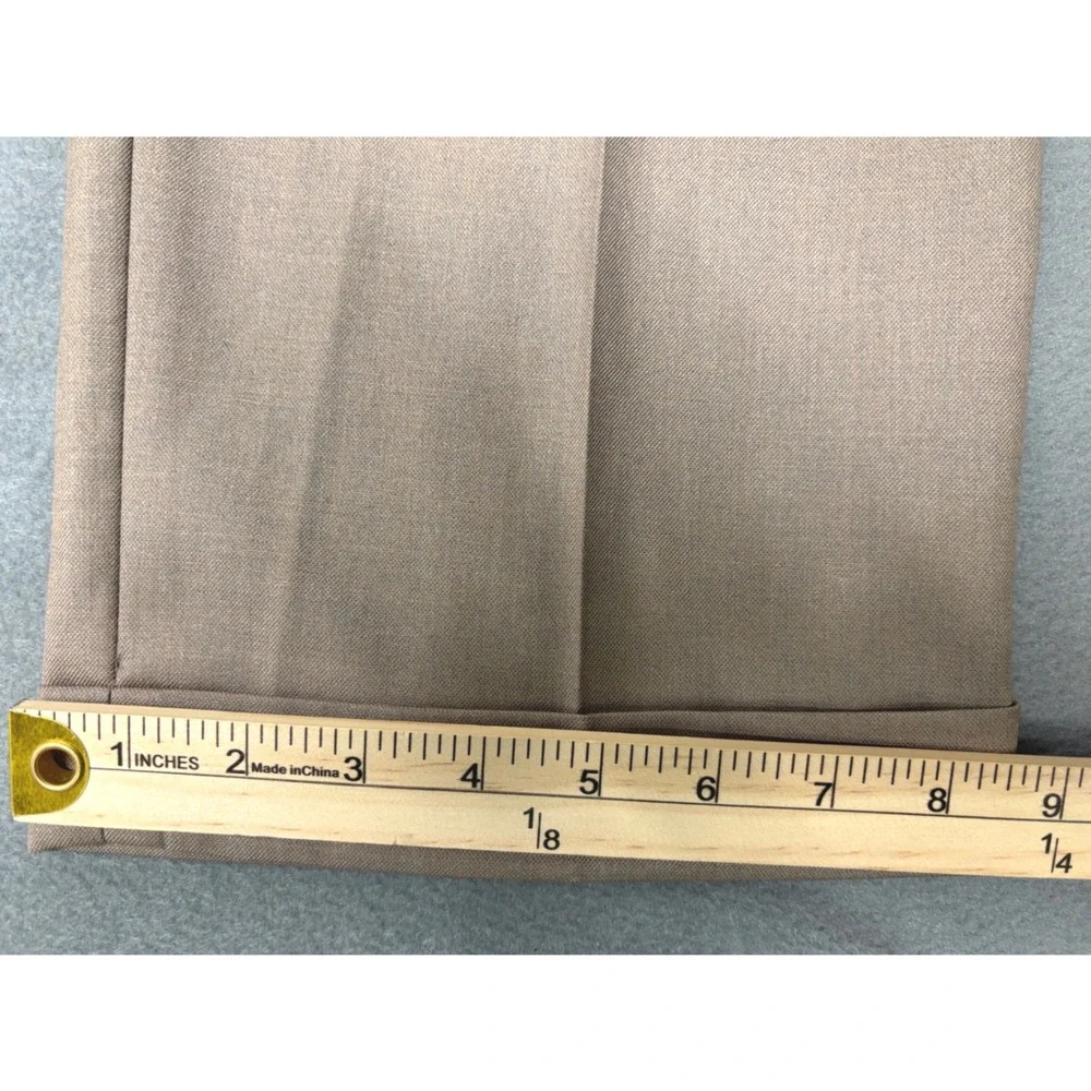 Louis Raphael Rosso Tan Pleated Cuffed Slacks Mens 34x30 Khaki Dress Pants